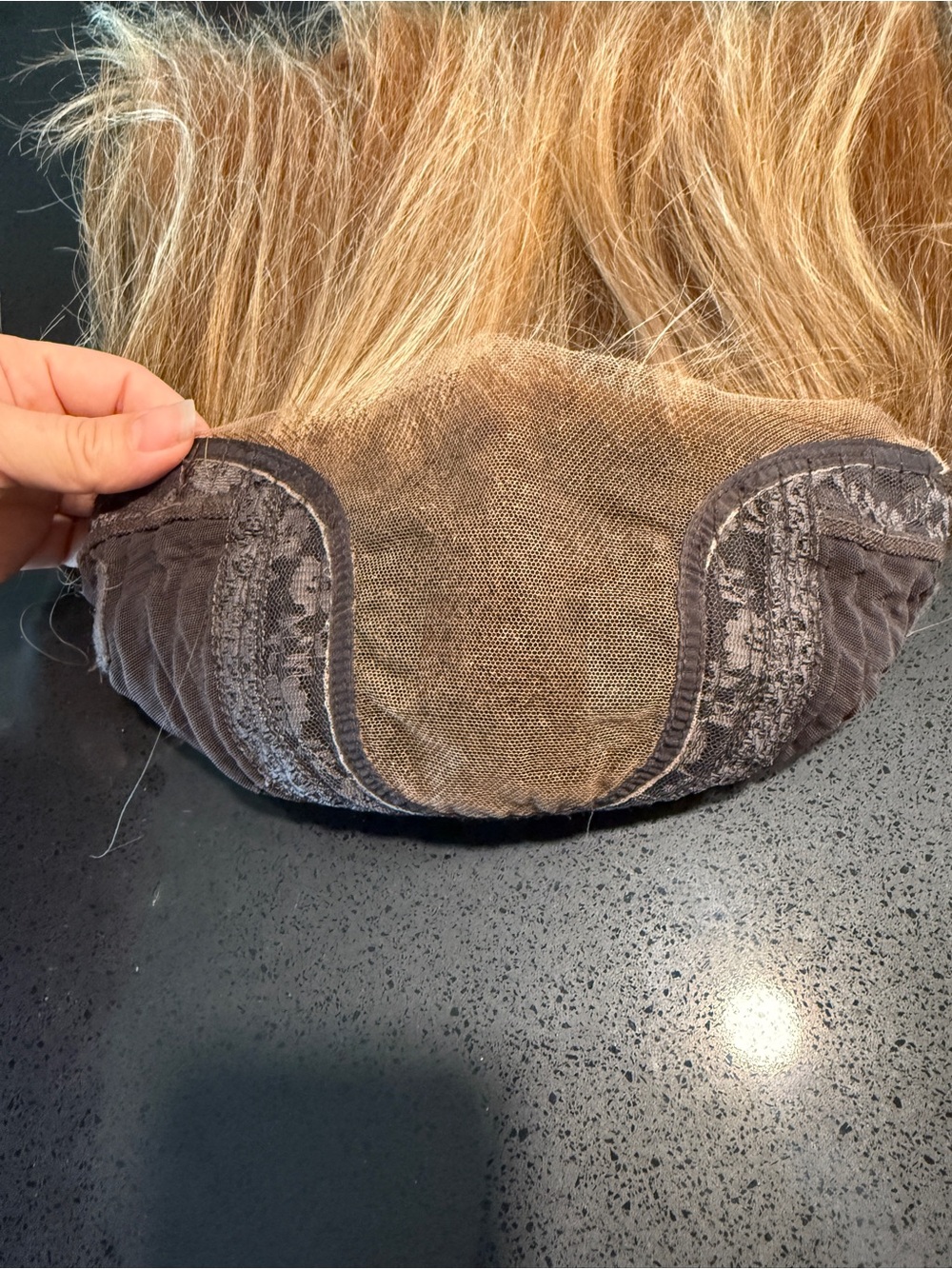 Uniwig Auburn Blonde 2 tone straight Human Hair Wig 
Cap size small-medium - Picture 11 of 15